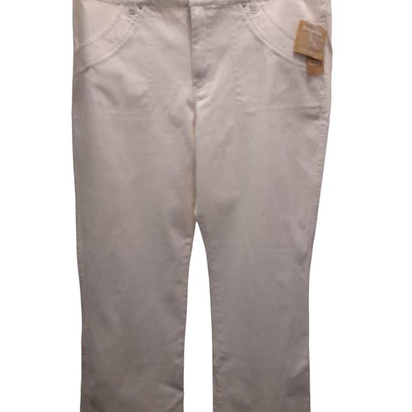 White Cotton Ginny Bootcut pants - Picture 2 of 6